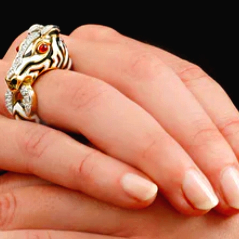 David Webb 18K Ruby Eye Iconic 🦓 Zebra 28 Diamond Ring